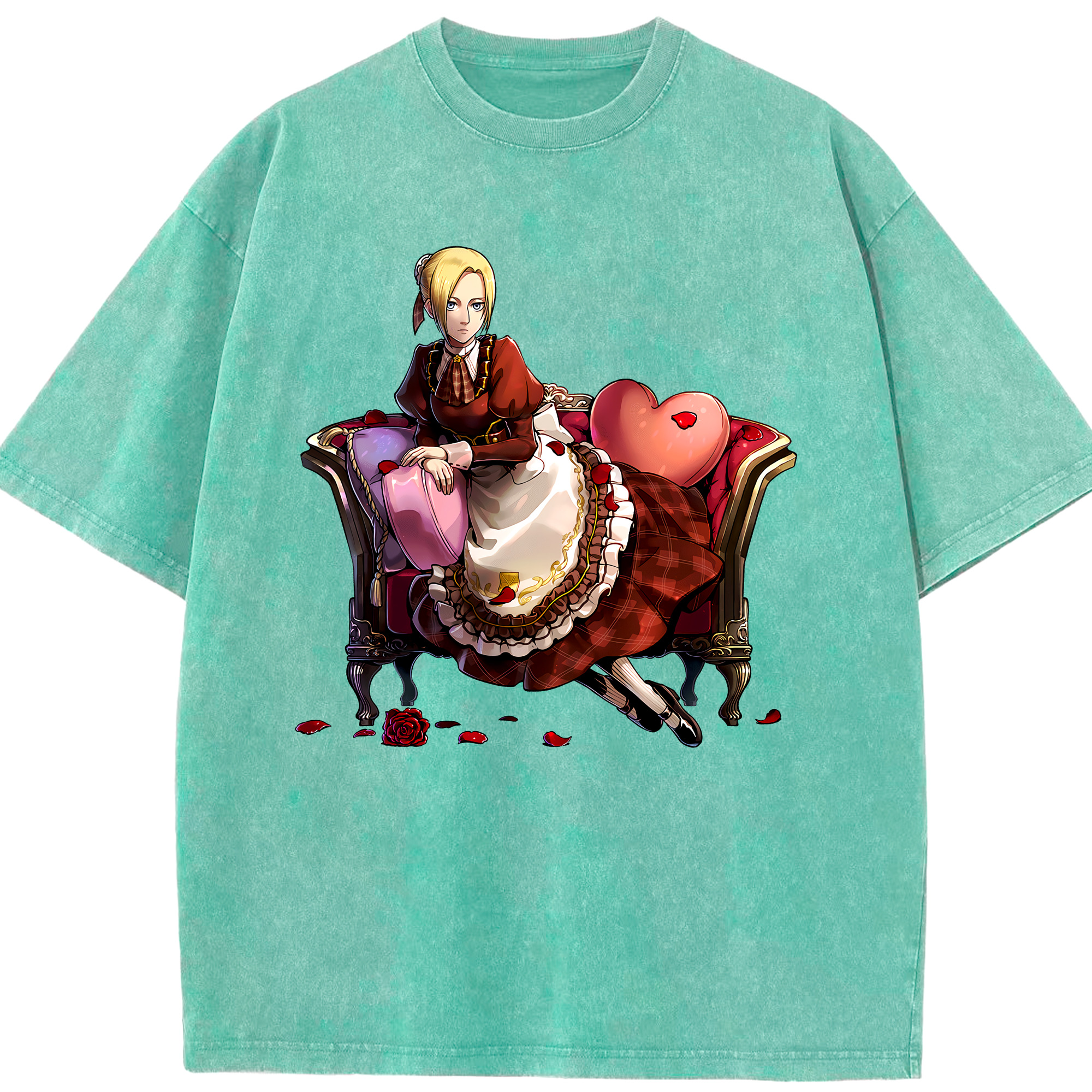 （画像用） 進撃の巨人 アニ・レオンハート Attack on Titan Annie Leonhart 綿100% ヴィンテージ風 半袖Tシャツ（フロントプリント）